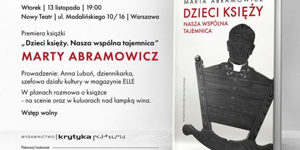 Zaproszenie [Warszawa, 13.11] Premiera książki „Dzieci księży. Nasza wspólna tajemnica"