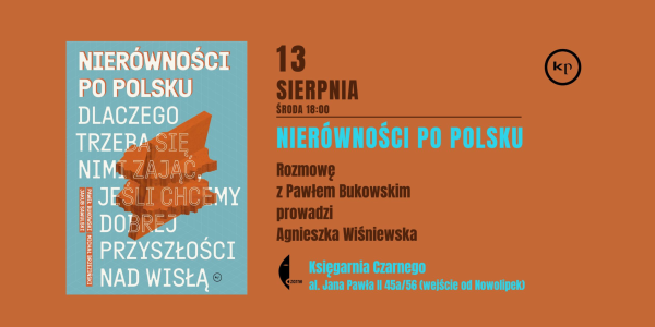 „Nierówności po polsku”. Spotkanie z Pawłem Bukowskim prowadzi Agnieszka Wiśniewska