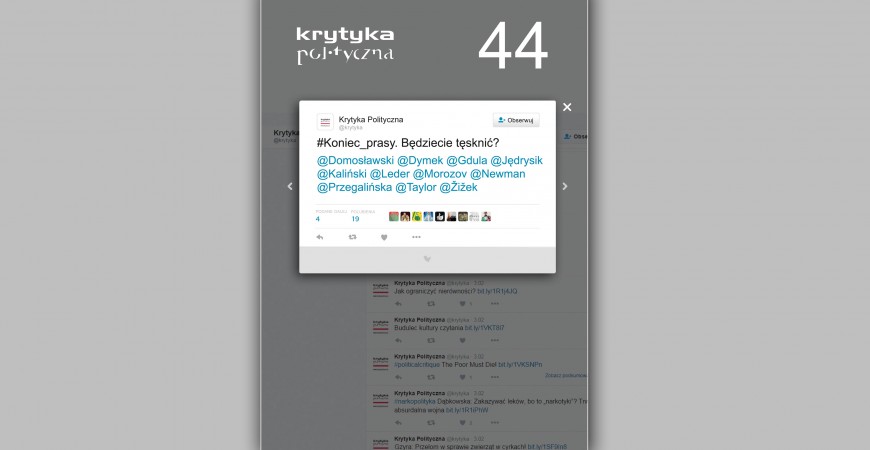 ROZMOWA: KONIEC PRASY